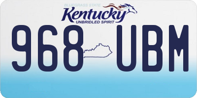 KY license plate 968UBM