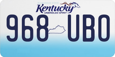 KY license plate 968UBO