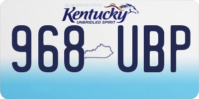 KY license plate 968UBP