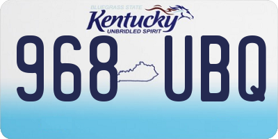 KY license plate 968UBQ