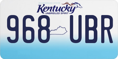 KY license plate 968UBR
