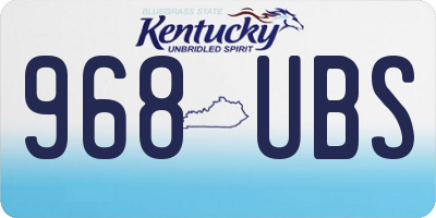 KY license plate 968UBS