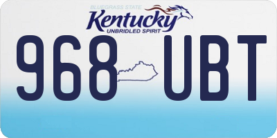 KY license plate 968UBT