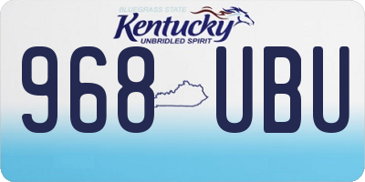 KY license plate 968UBU