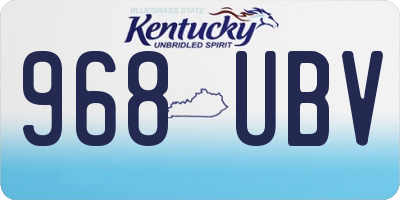 KY license plate 968UBV