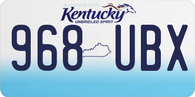 KY license plate 968UBX