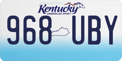 KY license plate 968UBY