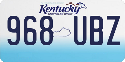 KY license plate 968UBZ