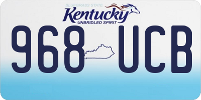 KY license plate 968UCB
