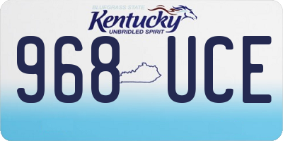 KY license plate 968UCE