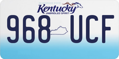 KY license plate 968UCF
