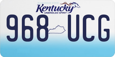 KY license plate 968UCG