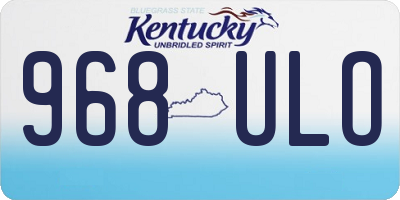 KY license plate 968ULO