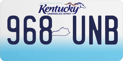 KY license plate 968UNB