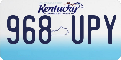 KY license plate 968UPY