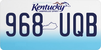 KY license plate 968UQB