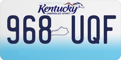 KY license plate 968UQF