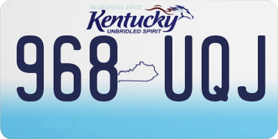KY license plate 968UQJ