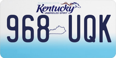 KY license plate 968UQK