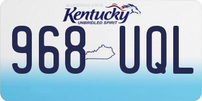 KY license plate 968UQL