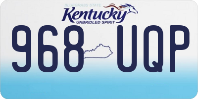 KY license plate 968UQP