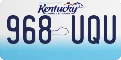 KY license plate 968UQU