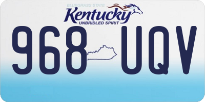 KY license plate 968UQV