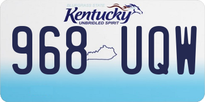 KY license plate 968UQW
