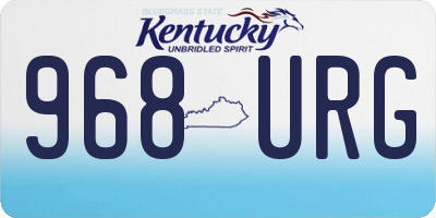 KY license plate 968URG