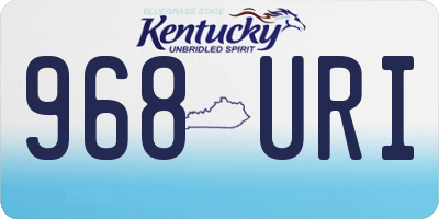 KY license plate 968URI