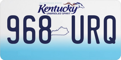 KY license plate 968URQ
