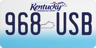 KY license plate 968USB