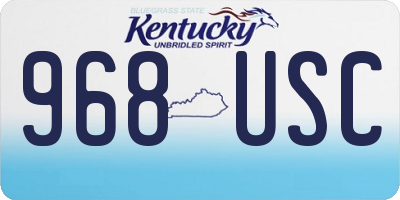 KY license plate 968USC