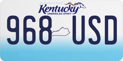 KY license plate 968USD