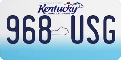KY license plate 968USG