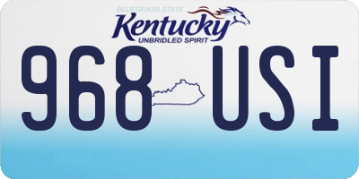 KY license plate 968USI