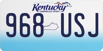KY license plate 968USJ