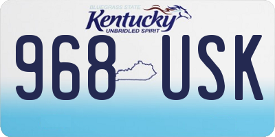 KY license plate 968USK