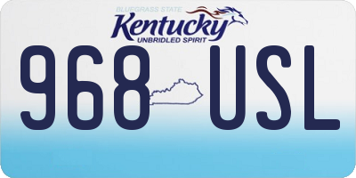 KY license plate 968USL