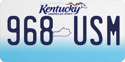 KY license plate 968USM