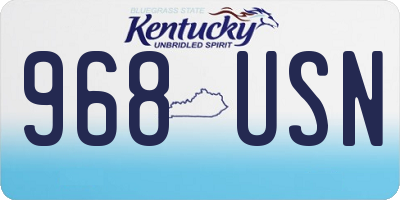 KY license plate 968USN