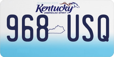 KY license plate 968USQ