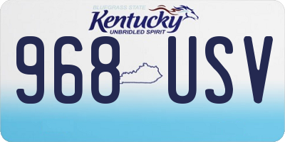 KY license plate 968USV