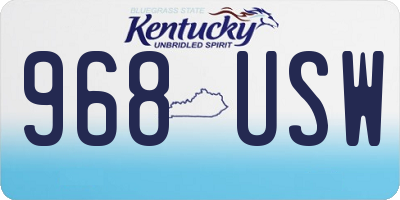 KY license plate 968USW