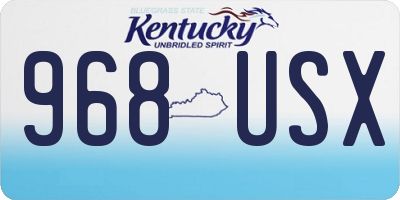 KY license plate 968USX