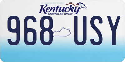 KY license plate 968USY
