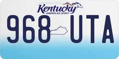KY license plate 968UTA
