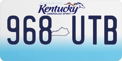 KY license plate 968UTB