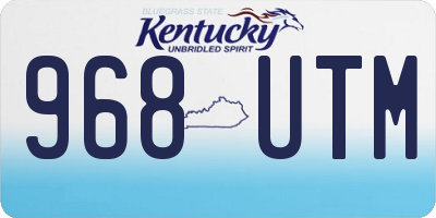 KY license plate 968UTM