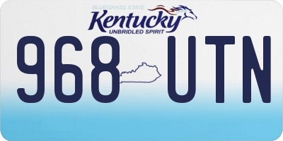 KY license plate 968UTN